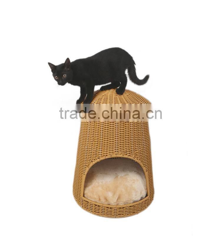 S&D wholesale plastic rattan cat house cat bed cat furniture pet bed made in p.r.c