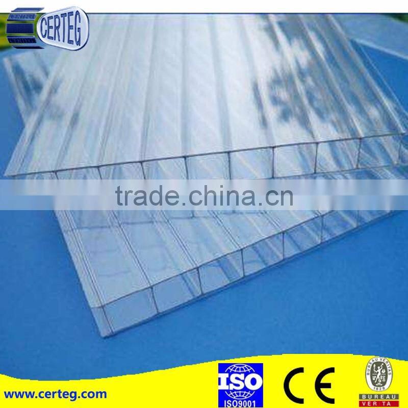 clear polycarbonate triple-wall sheet /pc hollow sheet /roofing sheet