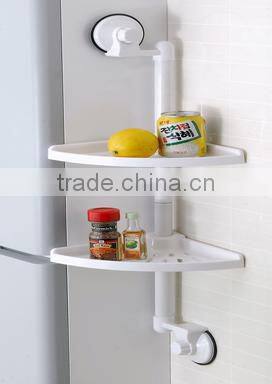 Household Wall Corner Plastic Bathroom Double Tiers Corner Shelves