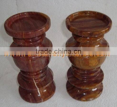 NATURAL COLOR ONYX CANDLE HOLDERS STANDS