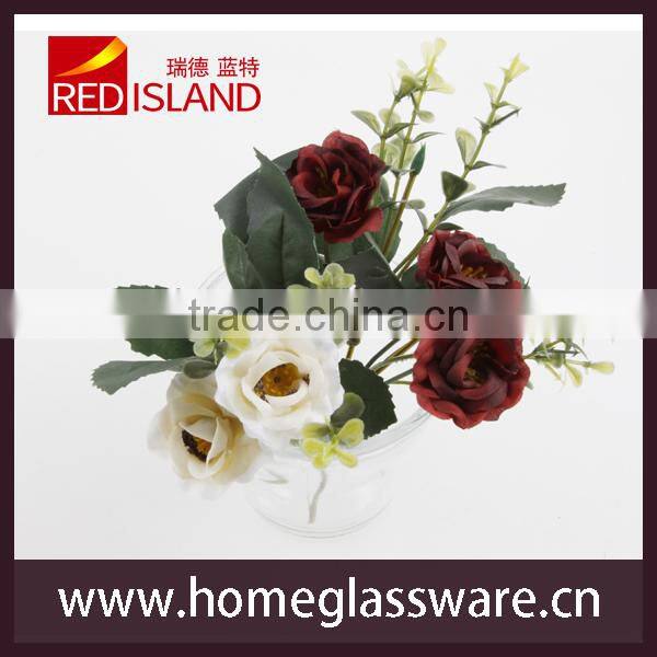clear glass planter pot flower vase customized base