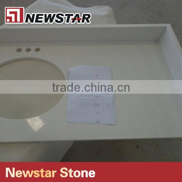 cheap kitchen and bathroom white quartz countertop
