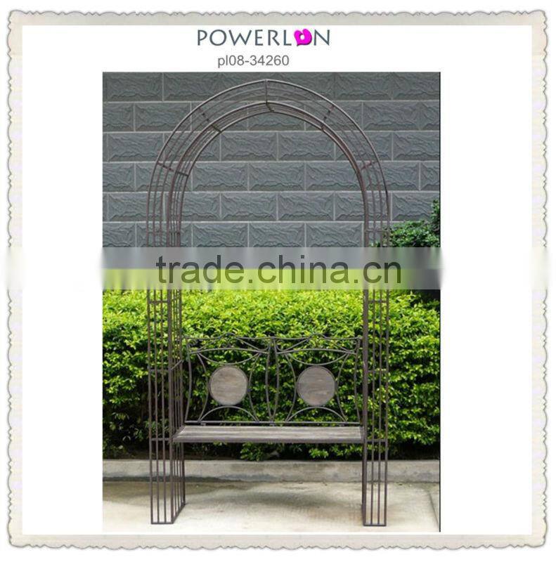 Outdoor Decorative Vintage Metal And Wood Garden Arch