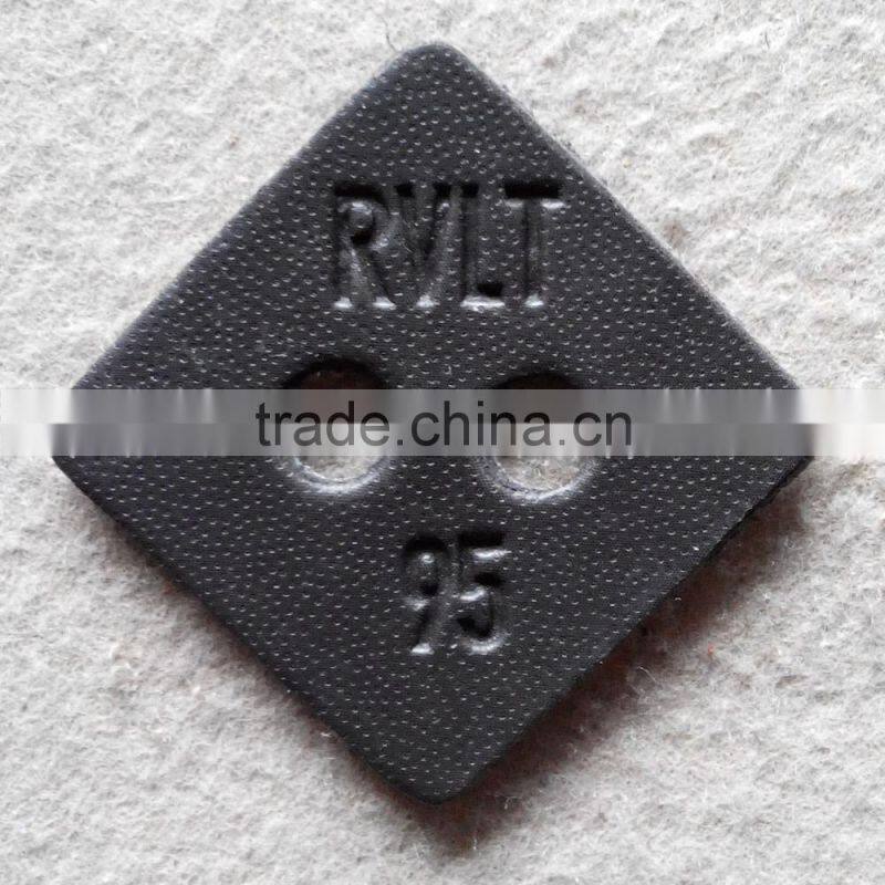 Triangle shape metal leather label for garment