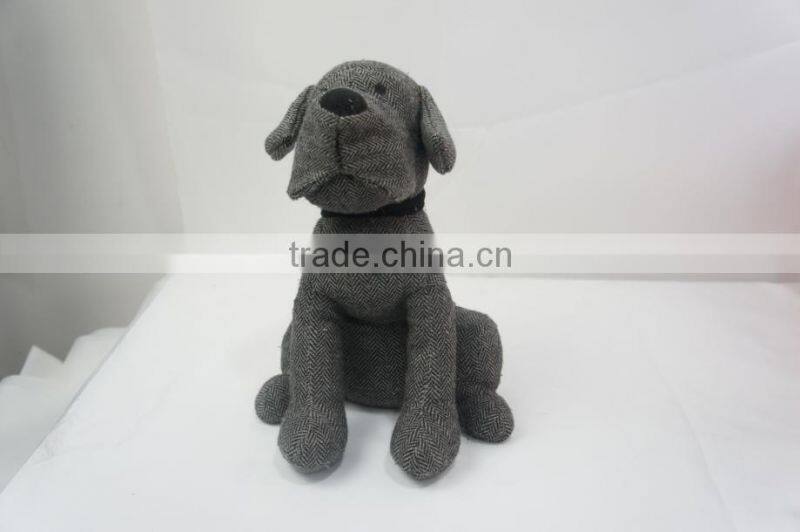 Store More Simple Design Grey Stripe Sand Stuffed Dog Door Stops