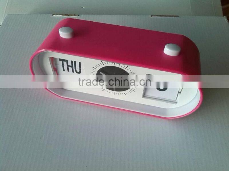 Flip-Date Retro Alarm Clock With Calendar/date table clock/table alarm clock