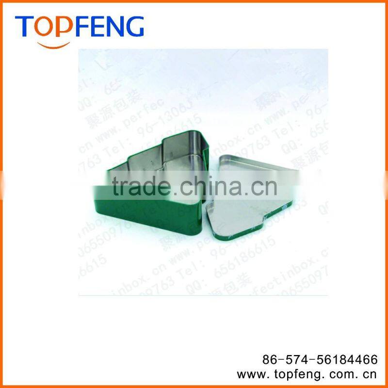 christmas tin box/tin gift box/triangle tin box/square tin money box/box candy