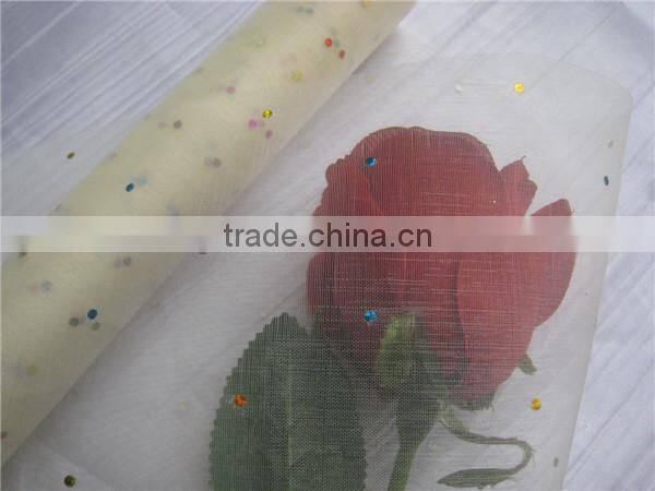 Ivory Color Organza Polka Dot Table Cloths/runner