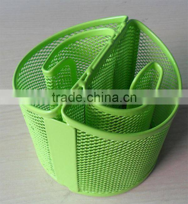 Metal Mesh Heart Style Pen Holder