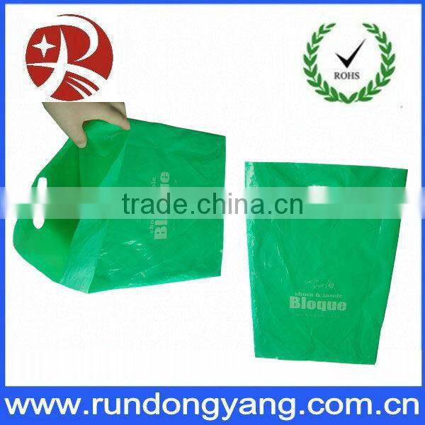 green die cut plastic handle bags