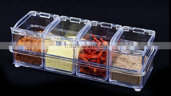 New Arrival Crystal Seal Waterproof With Spoon Condiment Seasoning box Cruet
