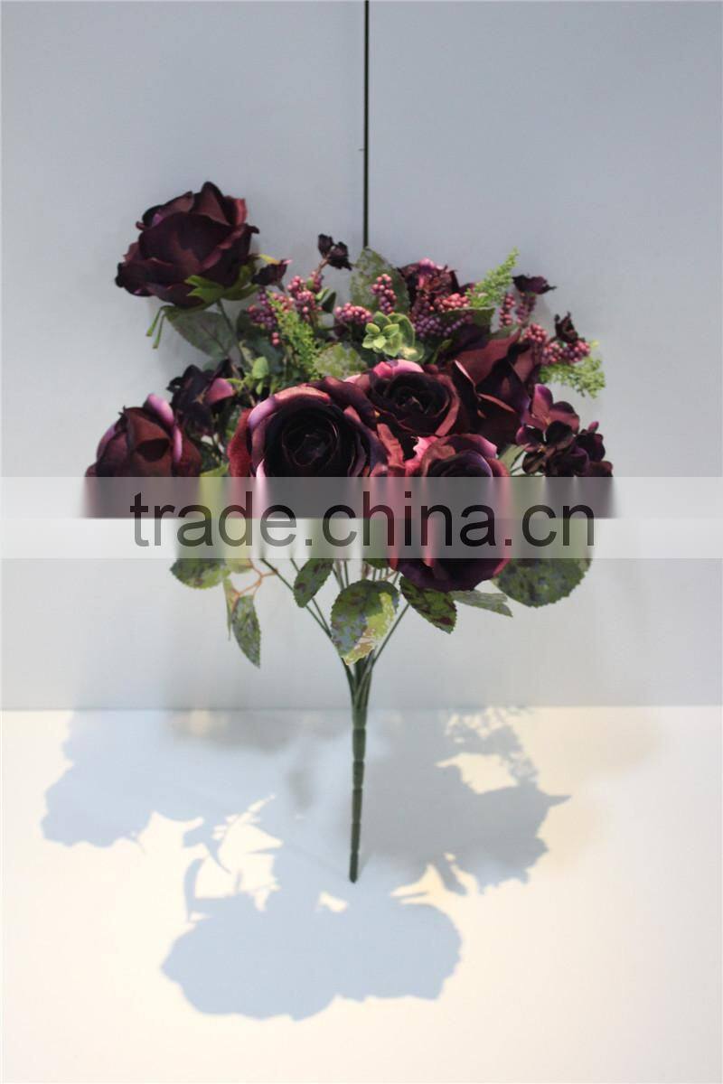 brand name decorative artificial flowers red bundled rose big rose flower