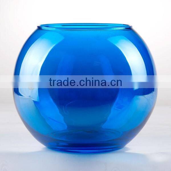 2016newest madelling decorative ocean blue color glass hurricane vase