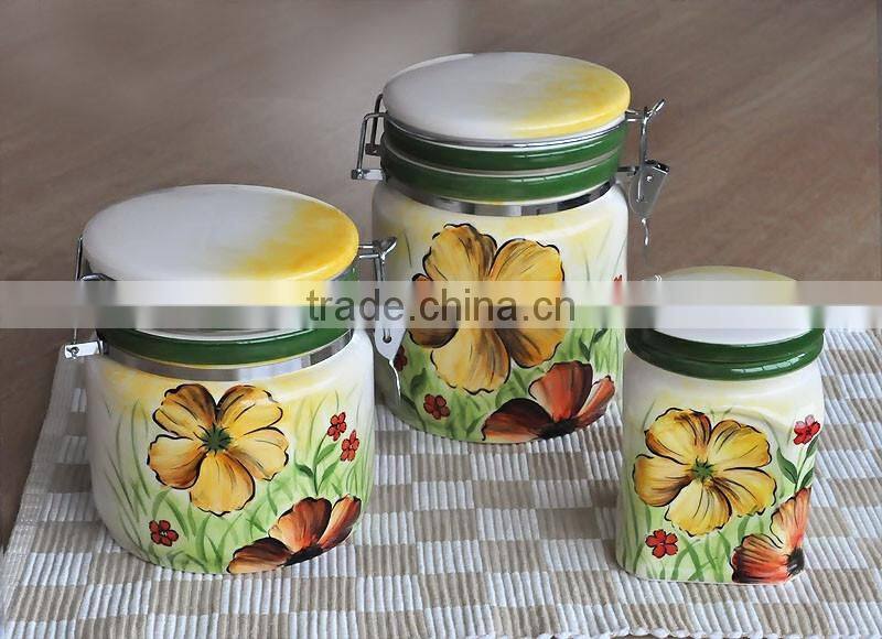 canister, ceramic canister, canister with iron seal