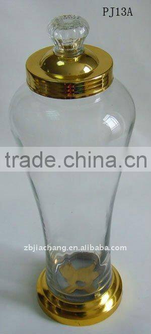 5L glass ginseng jar with metal rack PJ13A