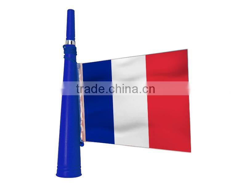 Eco-friendly PE Horn French Fans Horn with national flag
