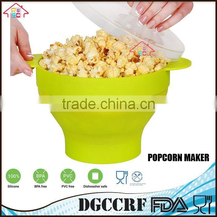 NBRSC Collapsible Microwave Silicone Popcorn Popper Maker with handle