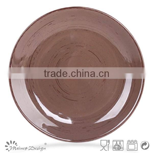 10.5" ceramic color with antique finish dinner plate