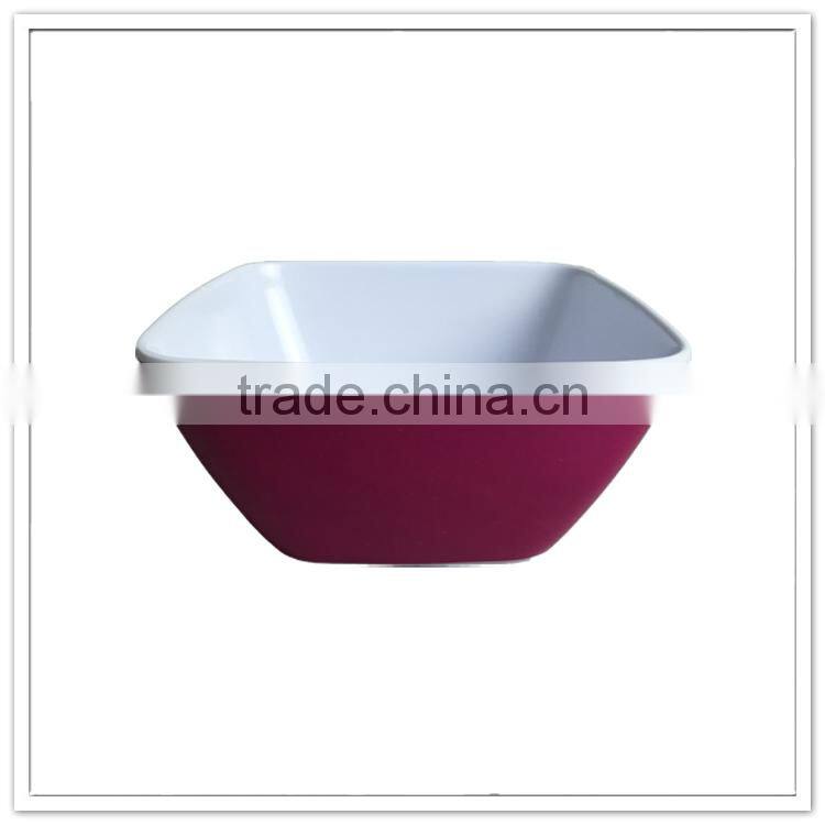 2015 hot selling plastic ware large two tone square melamine cereal bowls for kids
