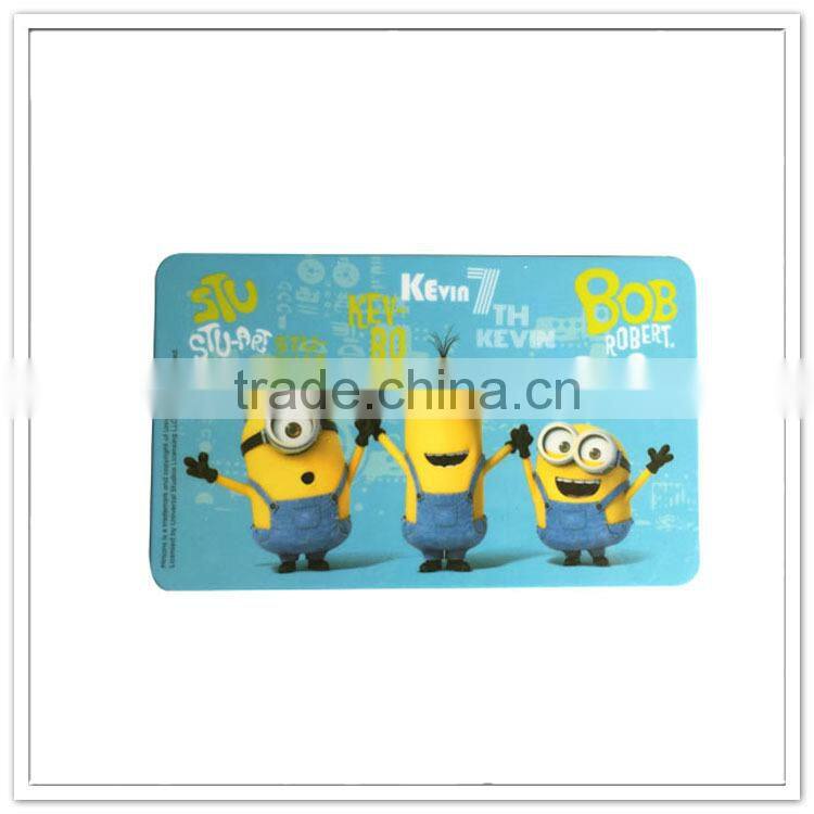 Bulk buy from China little yellow people printing melamine breakfast use pastic lap cutting boards