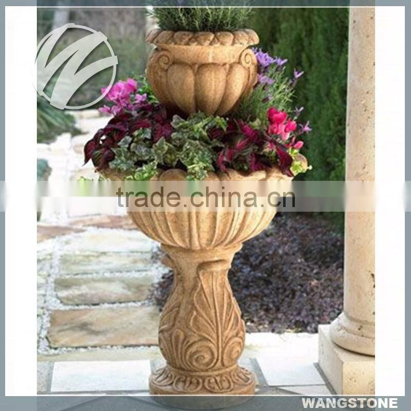Abstract Human Face Stone Garden Decorative Planter