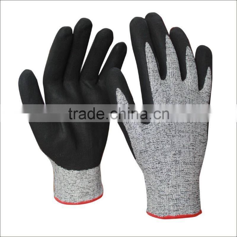 Hight Quality latex coated gloves leather working gloves