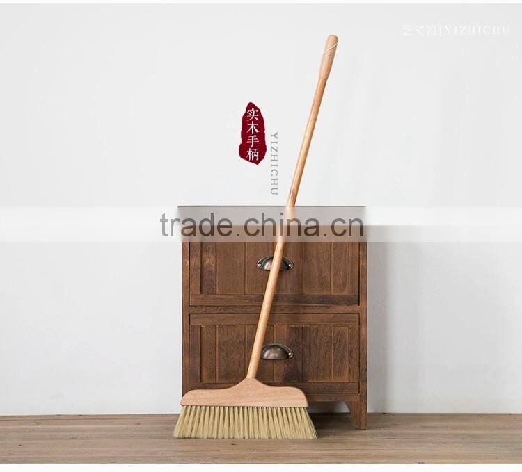 wood handle plastic soft floor broom
