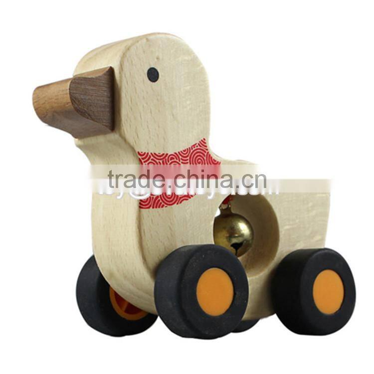 Best design cartoon elephant wooden baby toy car W04A040