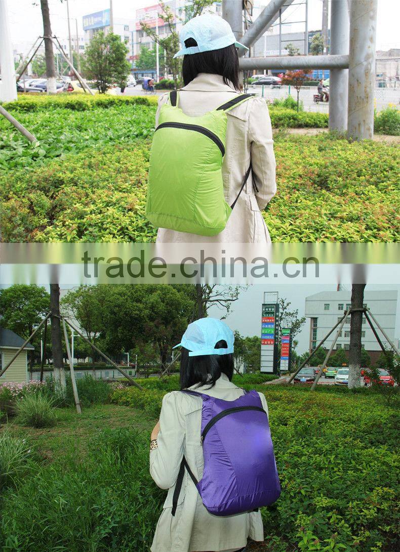 2015 new design manufactory direct foldable backpack,travel backpack bag,soft backpack