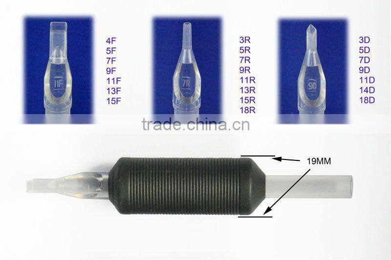 20PCS Prime Tattoo Tube - 1" Black Sterile Disposable Tattoo Grips with Clear Tip