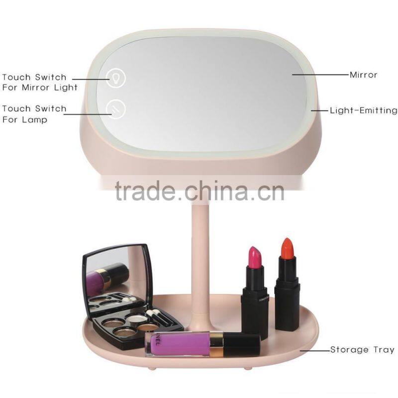 Lighted Makeup Vanity Mirror with Table Lamp for Bedroom Home Decor