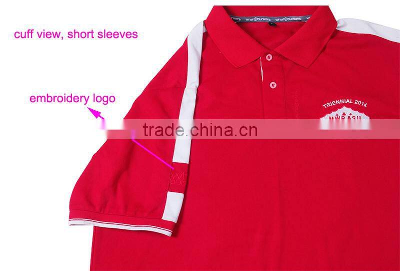 High Quality Men's Cool Customized Designs and Brands Factory Plain Dyed Red Polo Shirt
