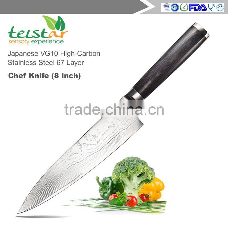 Chef Knife (8 Inch) | Japanese VG10 High-Carbon Stainless Steel 67 Layer Razor Sharp Precision for Slicing