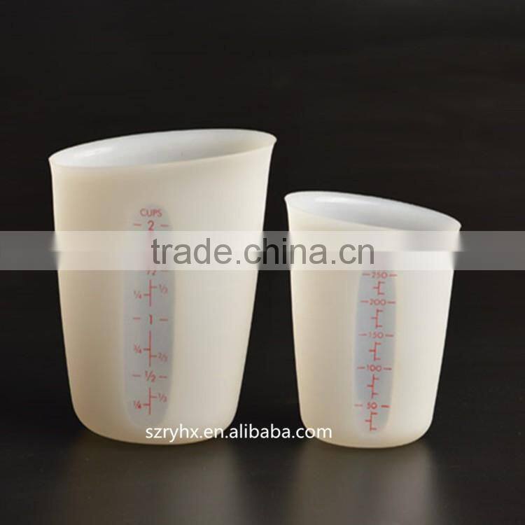 Nice Collapsible Silicone Measure Cups, Heart Shape Baking Cups, Measure Cup 500ml