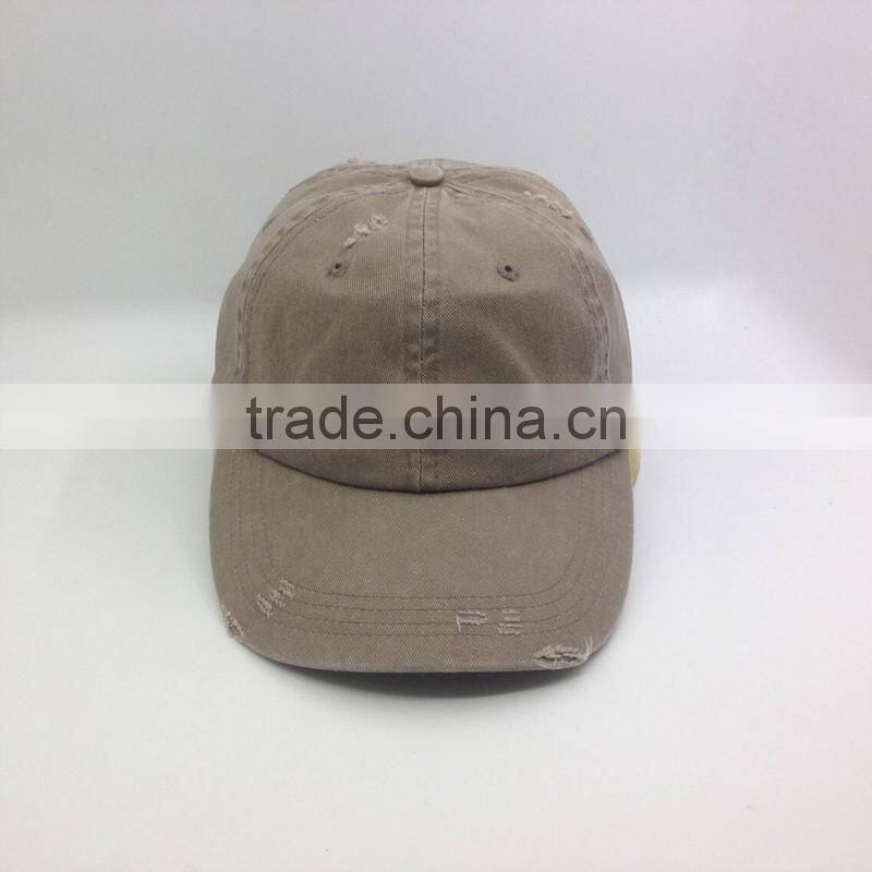 6 Panel Washed Distressed Dad Cap With Custom Logo