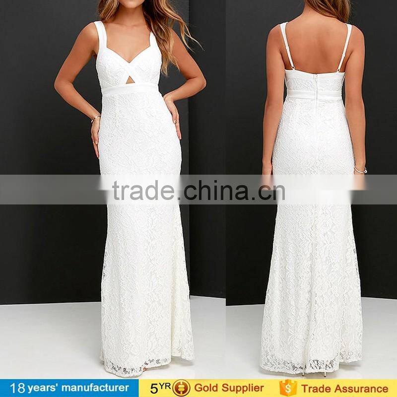2016 ladies lace long evening party wear fashion maxi dresses with picture