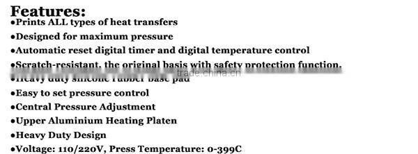 Most popular sublimation manual flat heat press machine 15x15