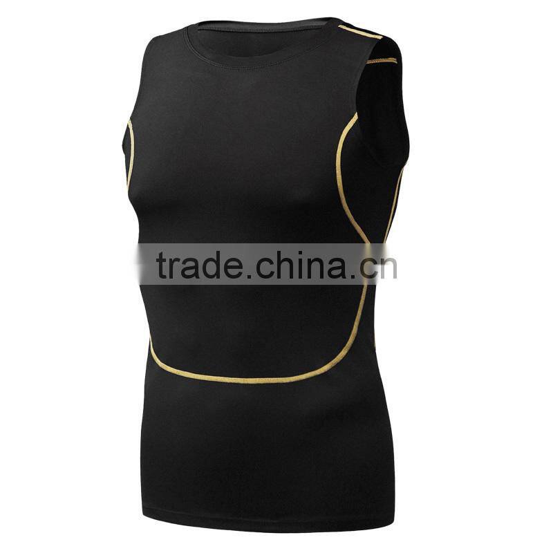 Wholesale fashion polyester sports fitness tank top men summer