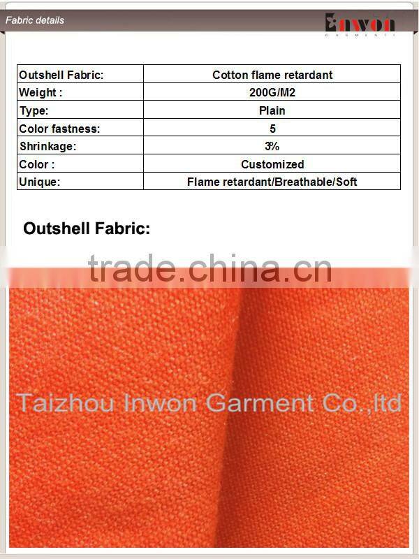 Cotton Industrial Safety Workwear Flame Retardant Coverall
