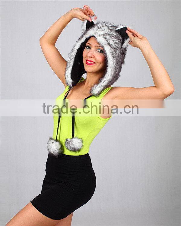 Durable best selling carniva animal printed wool felt hood hats