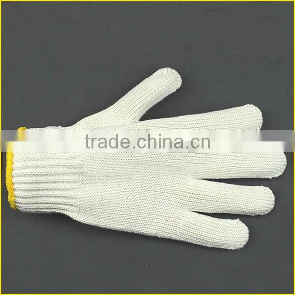 Shenzhen supply white cotton knit gloves for consturction