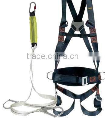 Fall arrest set invluding harness and energy absorber