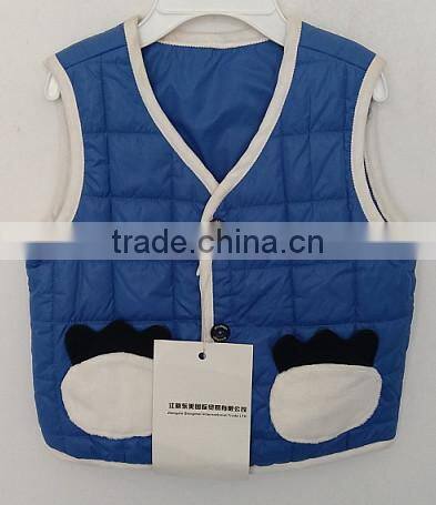 2016 cool baby boys grids blue cotton ski waistcoat for Winter