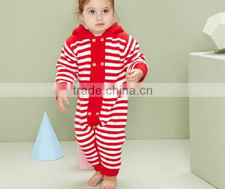 top selling baby kids warm winter fleece knitted hooded cotton romper