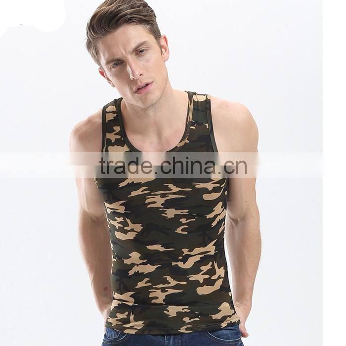 New arrival mans camouflage printed dri fit tank tops wholesale