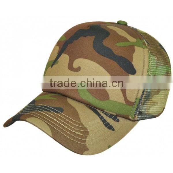 camouflage design wholesale cheap breathable cap made in guangzhou