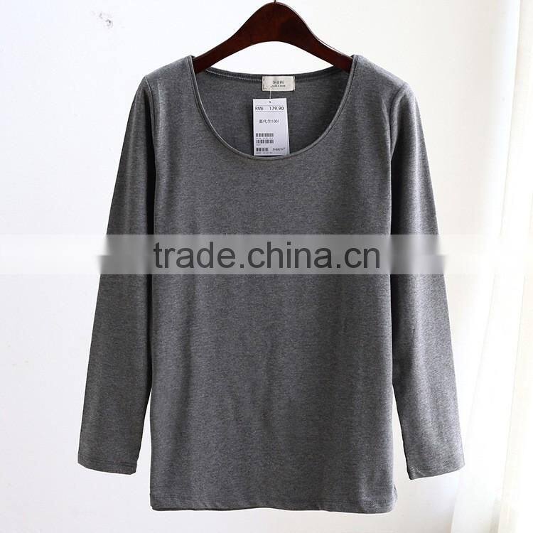 made in china! custom made ladies elastic bottom shirt ,women base shirt