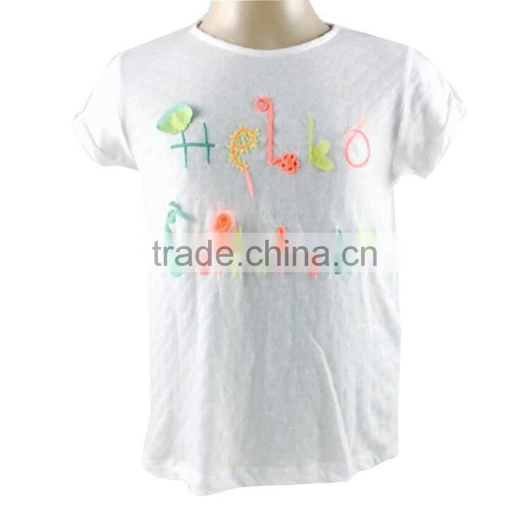Europe fashion simple English letters printing girl short sleeve T-shirt