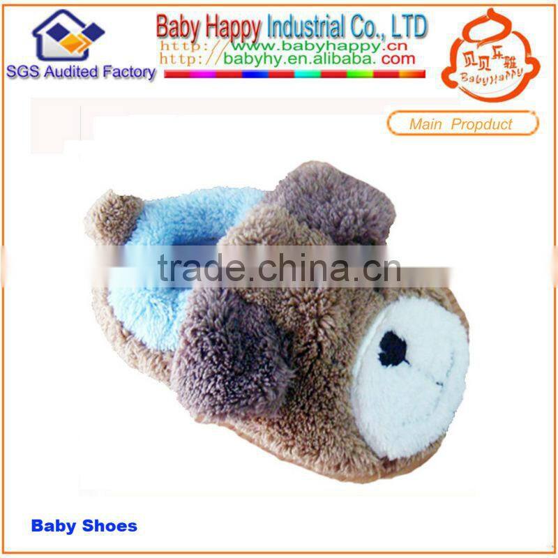 Cute design baby plush animal house shoes