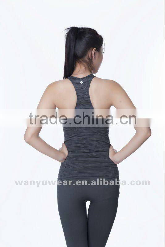 yarn-dyed weaving mini stripes seamless women tank top